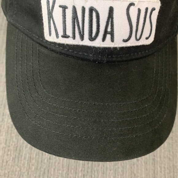 Kinda Sus Baseball Hat Cap Unisex OSFM Black Adjustable Strapback - Picture 4 of 12